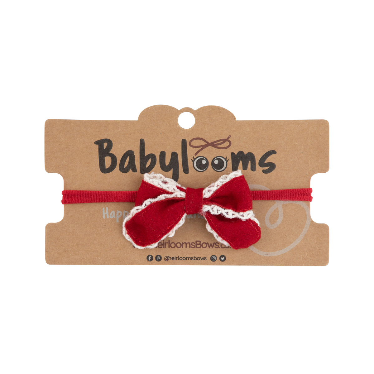 Edged Wool Baby Band Heirlooms Bows