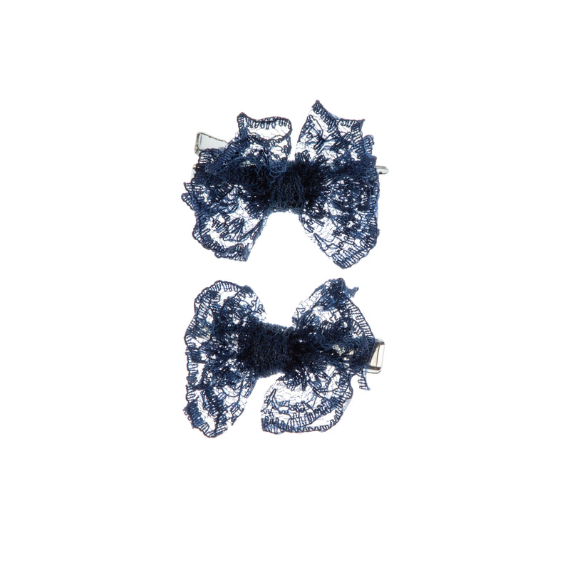 Ruffled Lace Mini Bow-set